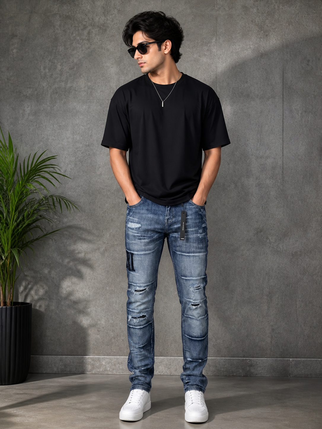 Men’s Premium Distressed Slim Fit Jeans