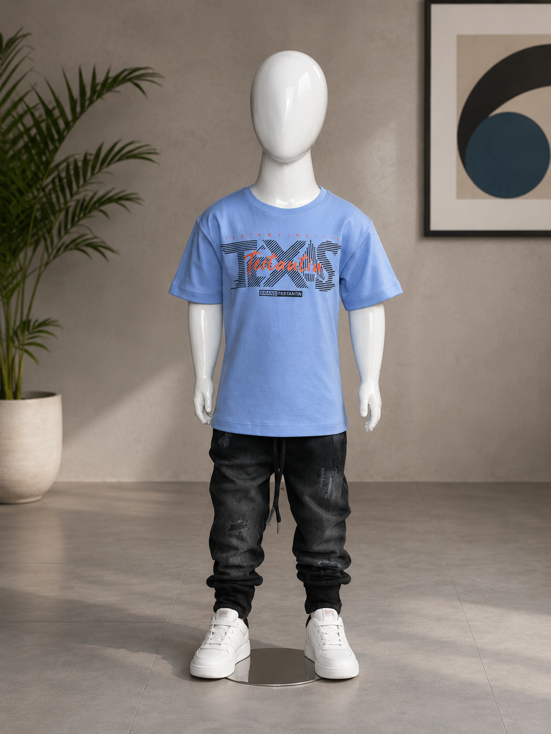 KIDS TEXAS Graphic Printed Half Sleeve T-Shirt