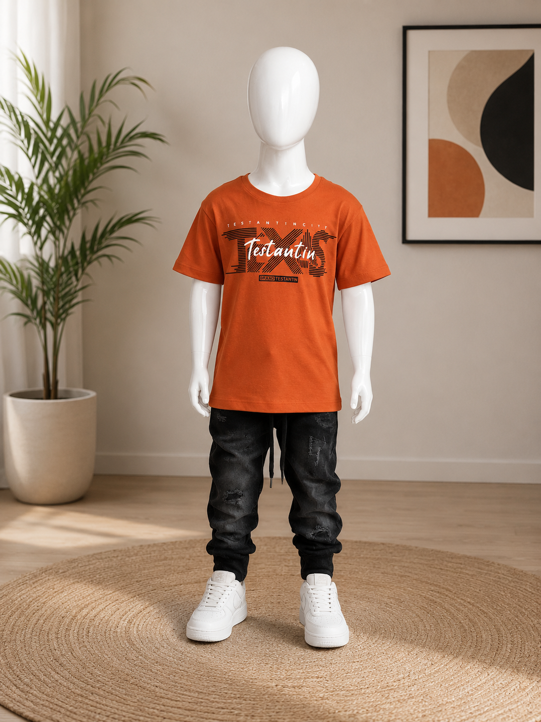 KIDS TEXAS Graphic Printed Half Sleeve T-Shirt
