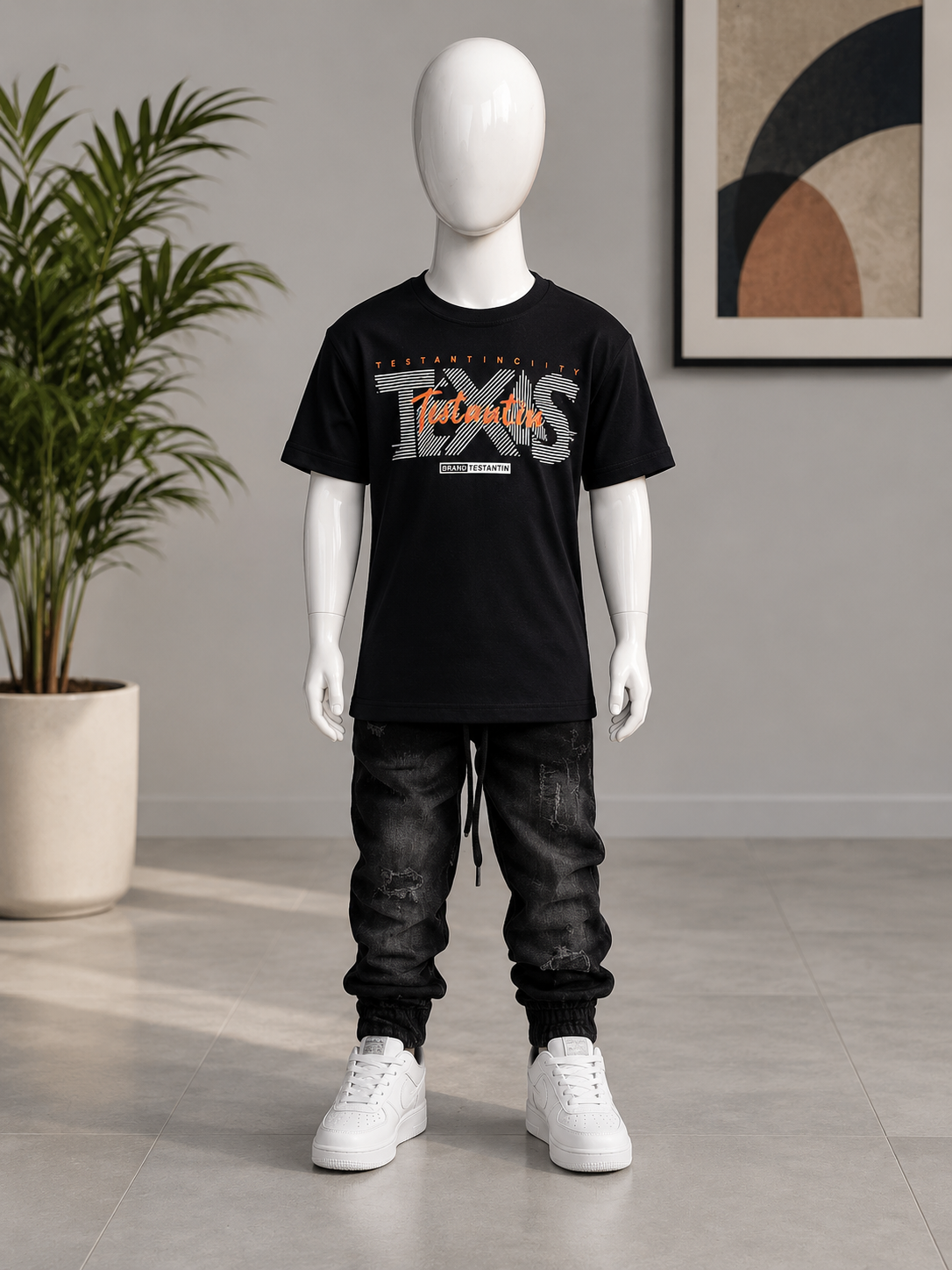 KIDS TEXAS Graphic Printed Half Sleeve T-Shirt