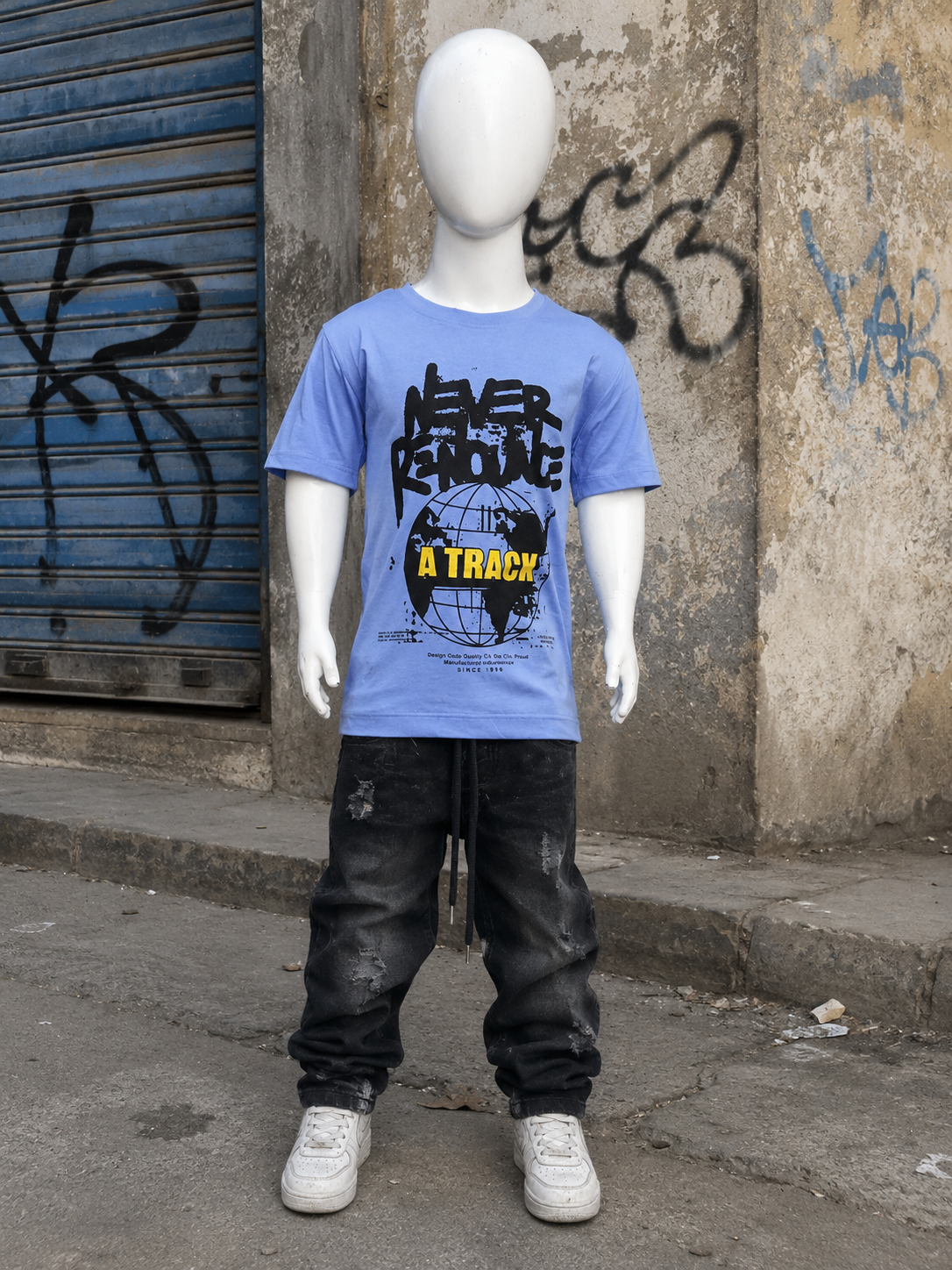 Kids Graphic Printed Half Sleeves T-Shirt – Never Renounce A Track