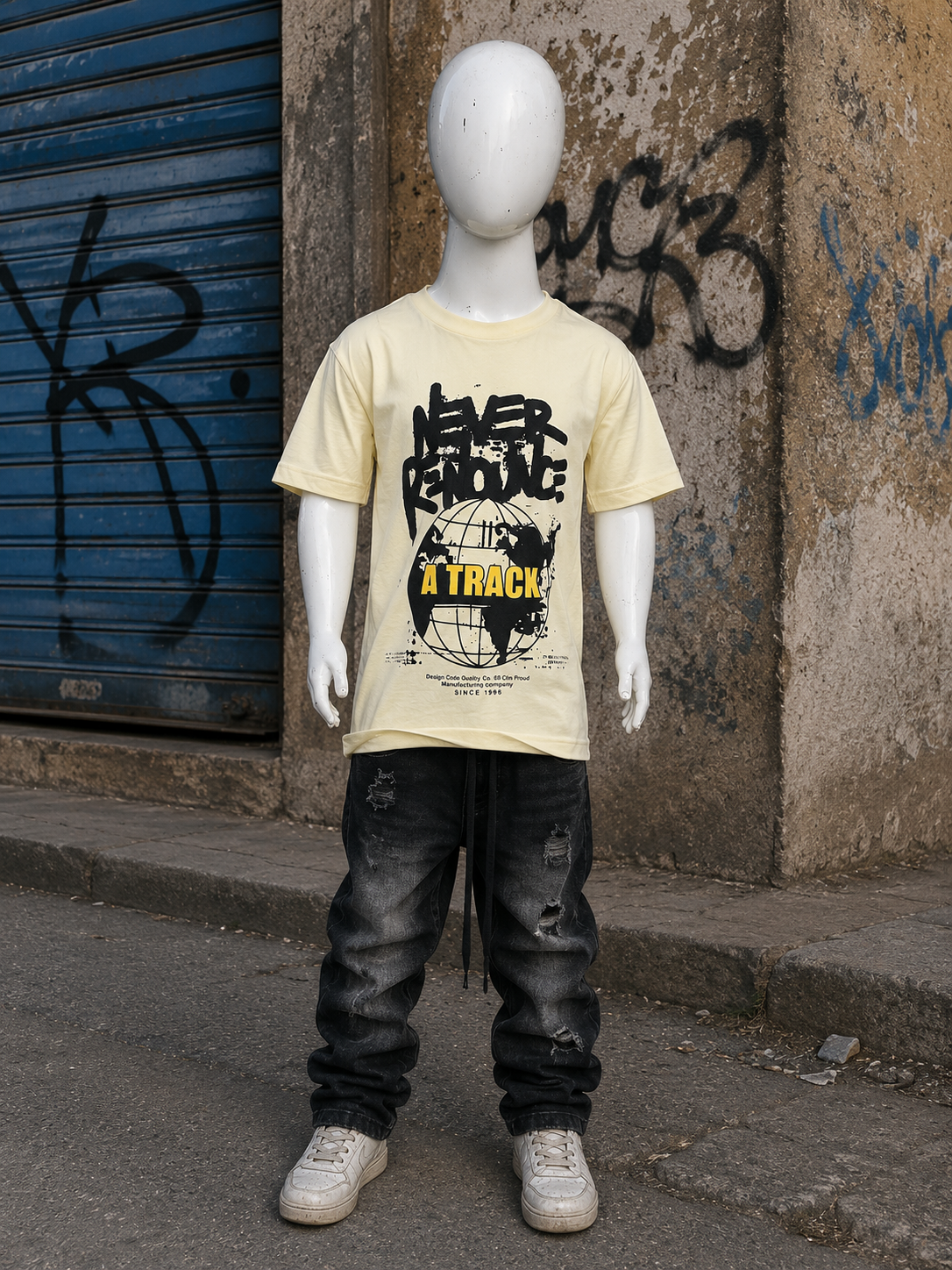 Kids Graphic Printed Half Sleeves T-Shirt – Never Renounce A Track