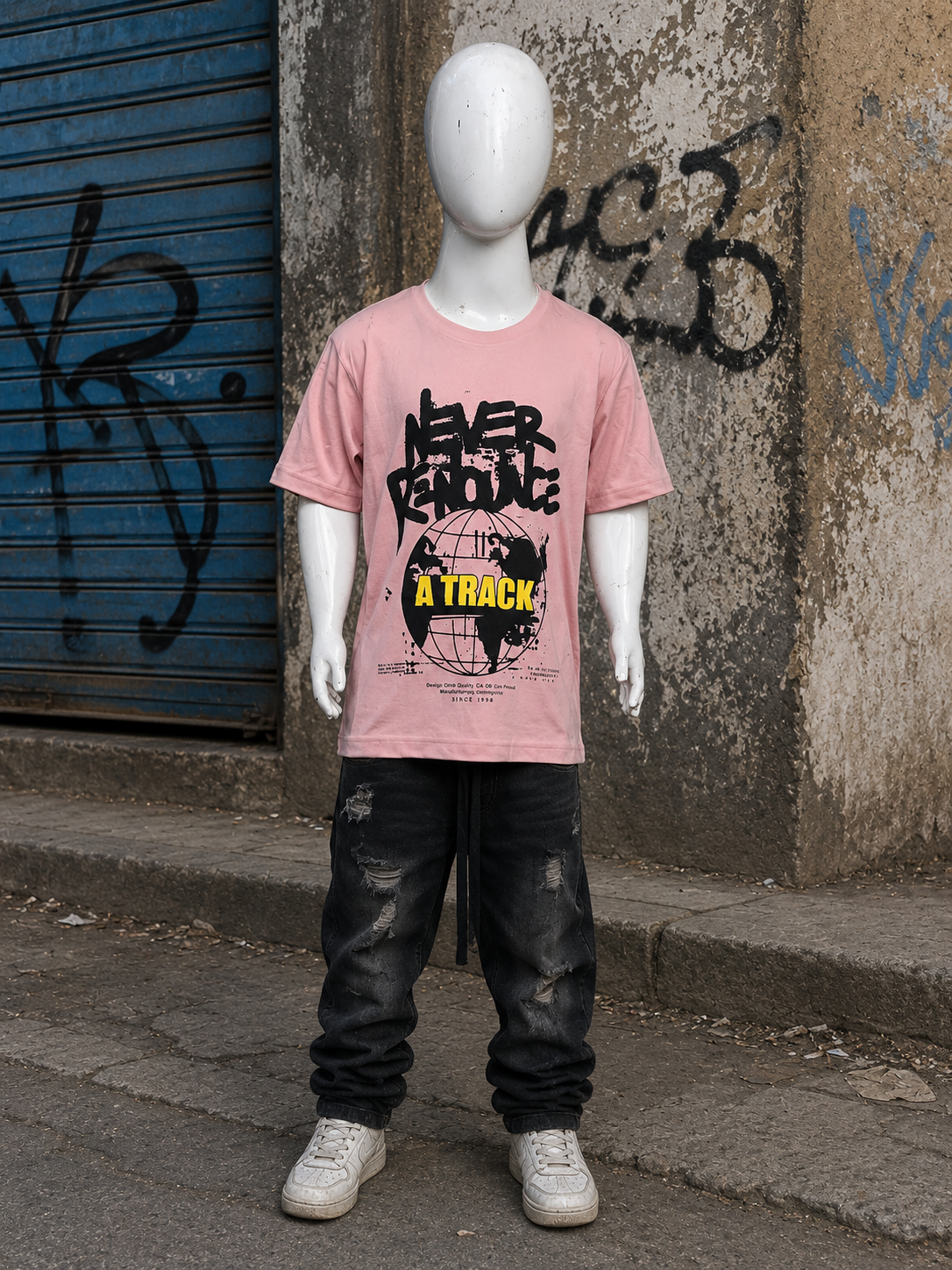 Kids Graphic Printed Half Sleeves T-Shirt – Never Renounce A Track