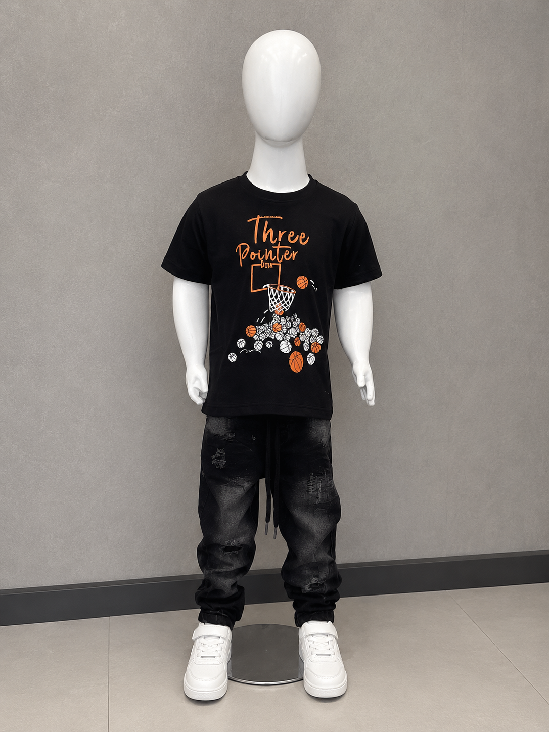 Kids Three Pointer Basketball Graphic T-Shirt