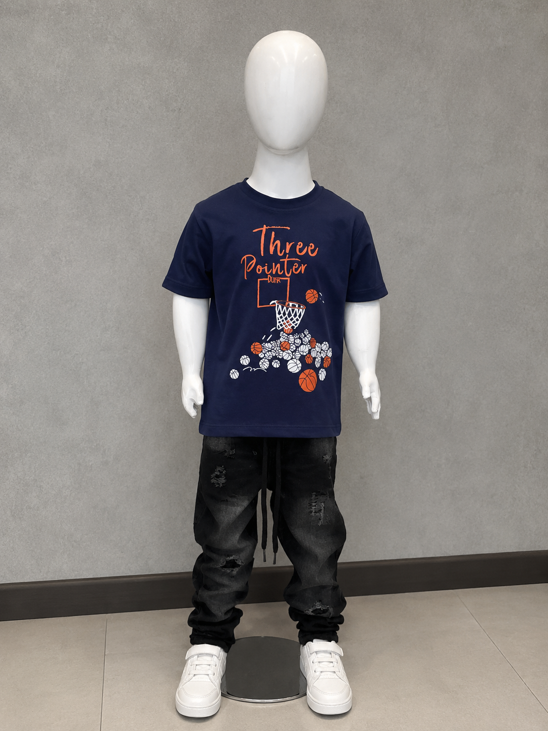 Kids Three Pointer Basketball Graphic T-Shirt