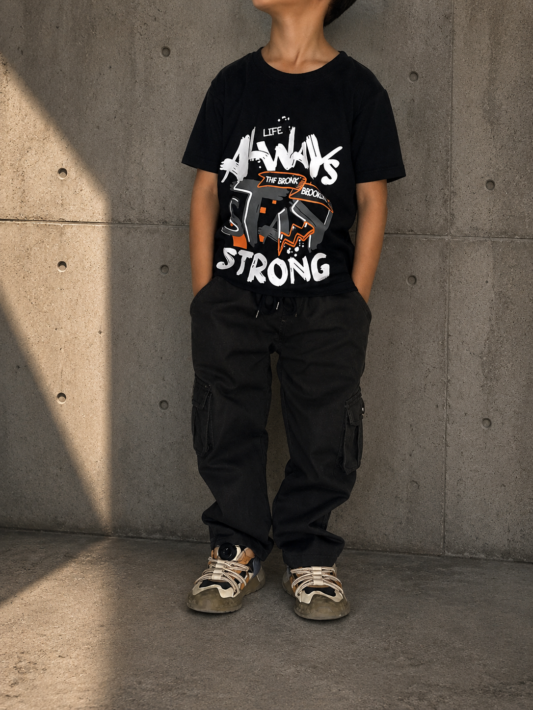 Kids Cargo Trousers (black) (1–5 Years)