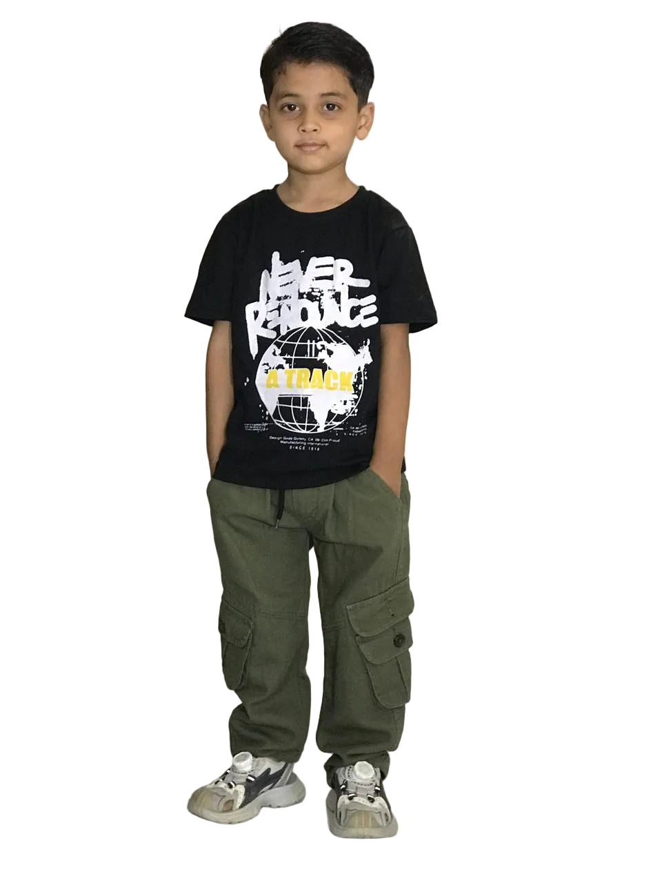 Kids Cargo Trousers (Army green) (1–5 Years)