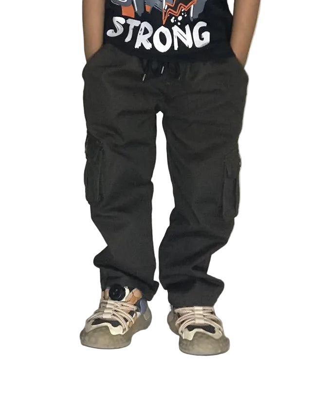 Kids Cargo Trousers (black) (1–5 Years)