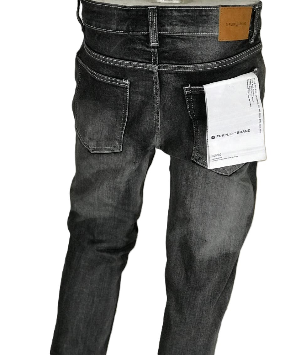 Men’s Black Ripped Stretch Denim Jeans – Slim Fit (11 Oz)
