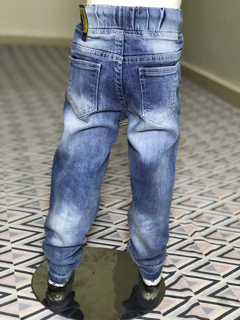 Kids Stylish Denim Jeans with Neon Drawstring – Soft Stretch Casual Pants for Boys