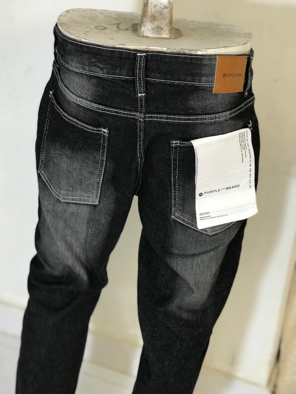 Men’s Black Ripped Slim Fit Jeans – Stretch Denim Casual Pants