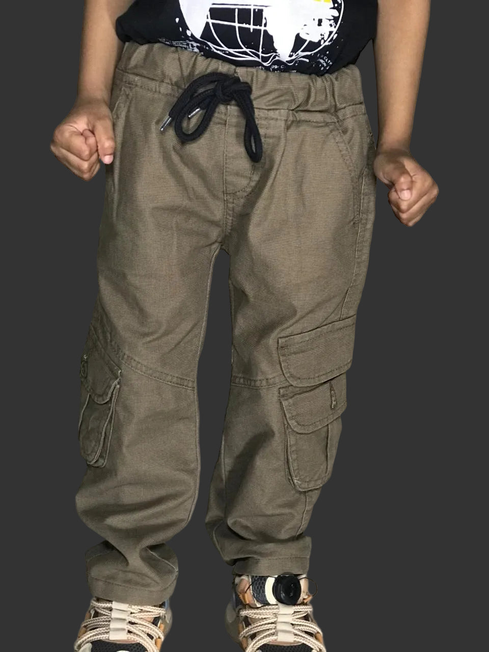 Kids Cargo Trousers (Beige) (1–5 Years)
