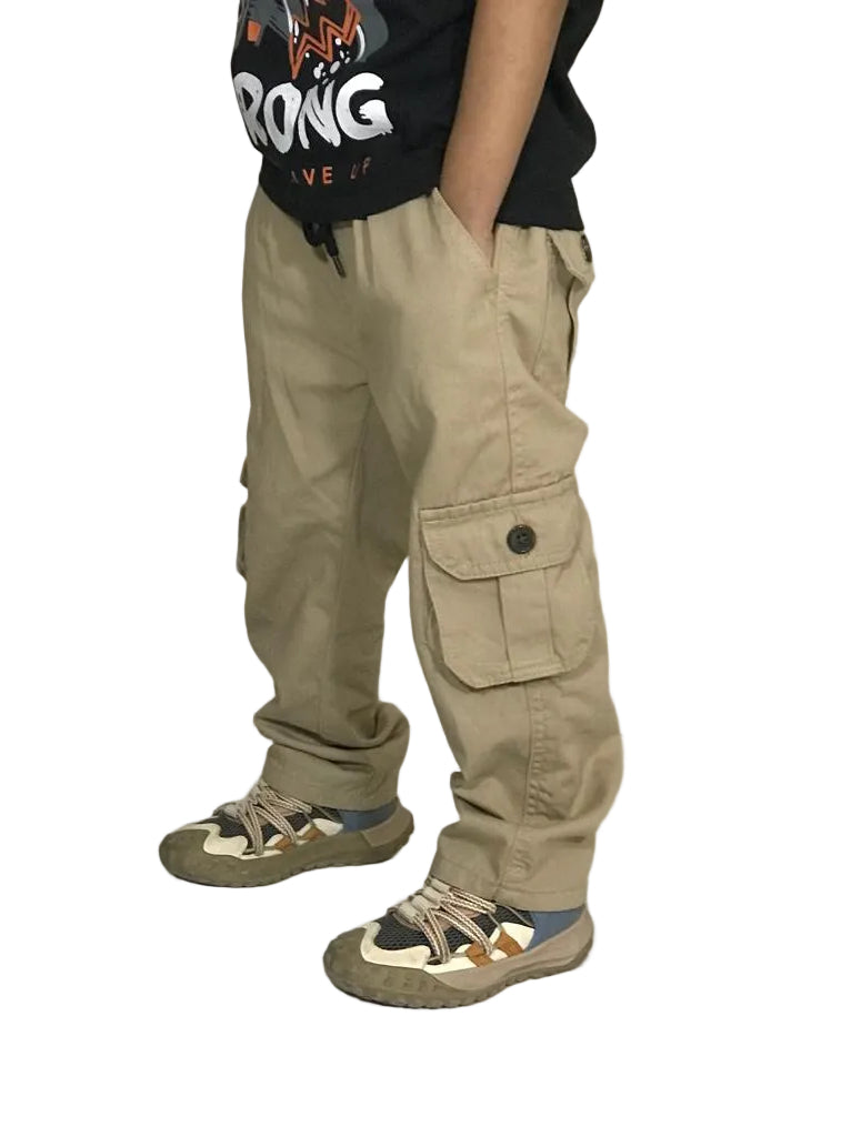 Kids Cargo Trousers (Beige) (1–5 Years)