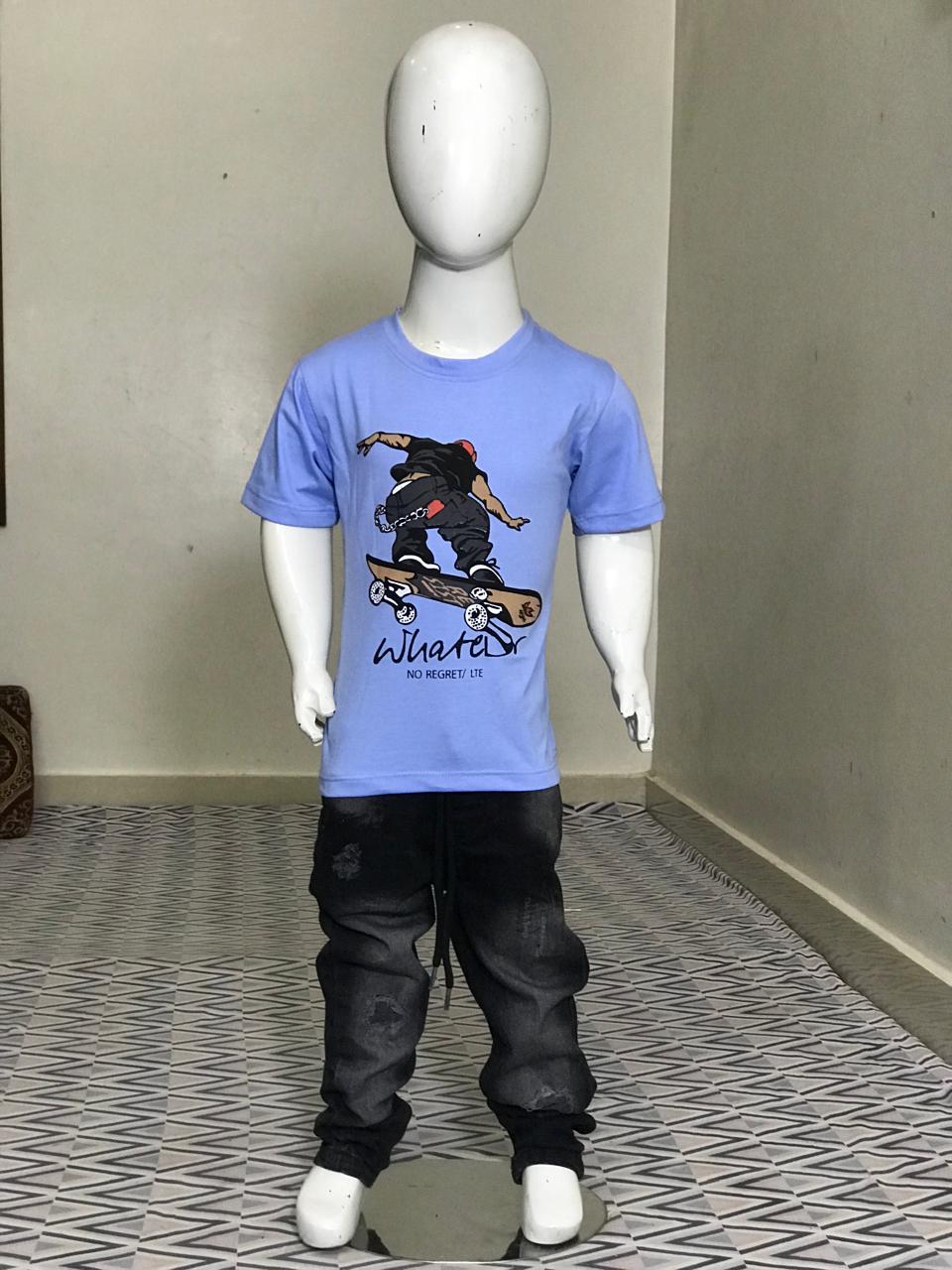 Boys Printed Cotton T-Shirt (6 Months to 3 Years) – Casual Summer Graphic Tee for Kids