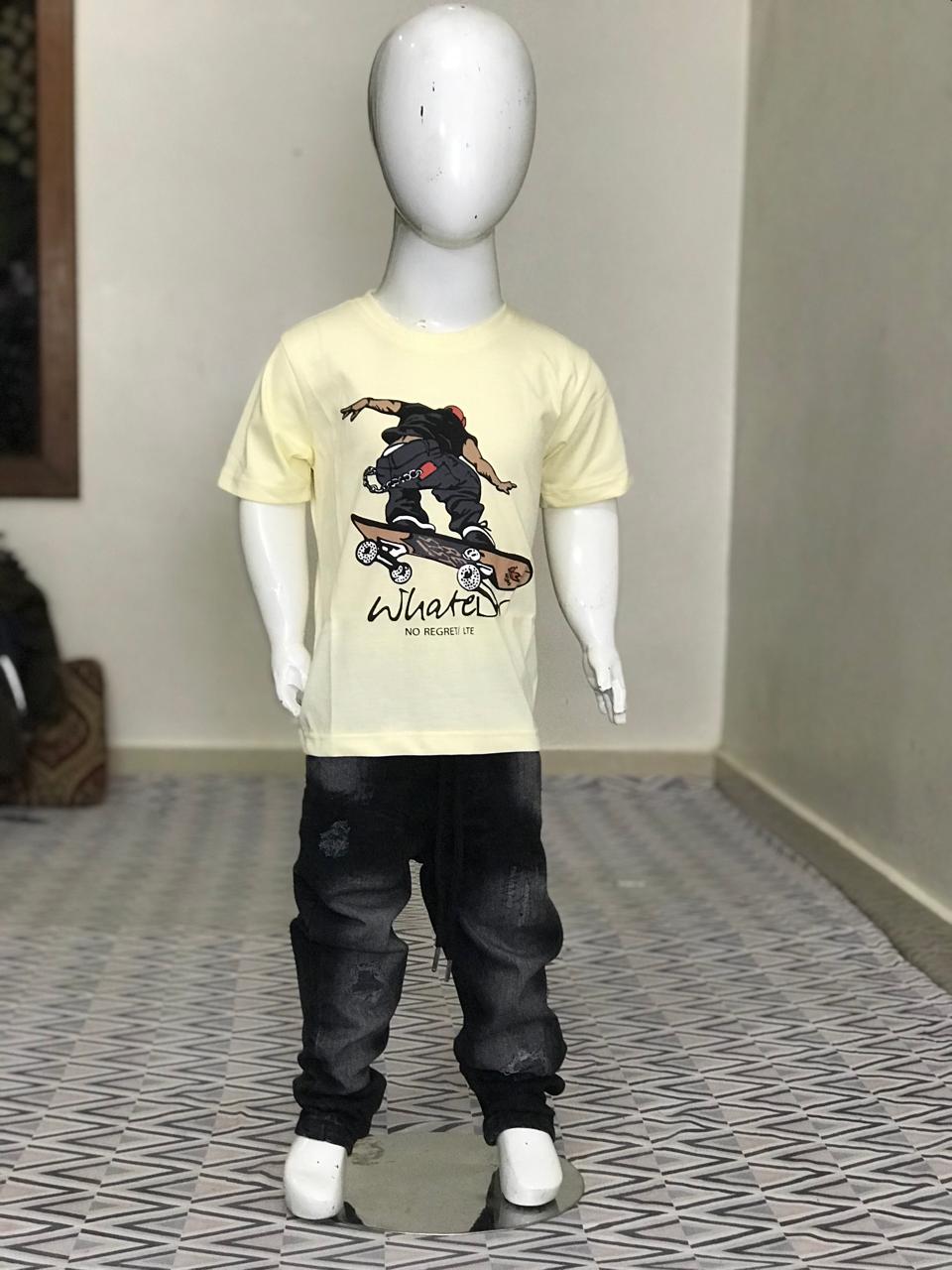 Boys Printed Cotton T-Shirt (6 Months to 3 Years) – Casual Summer Graphic Tee for Kids