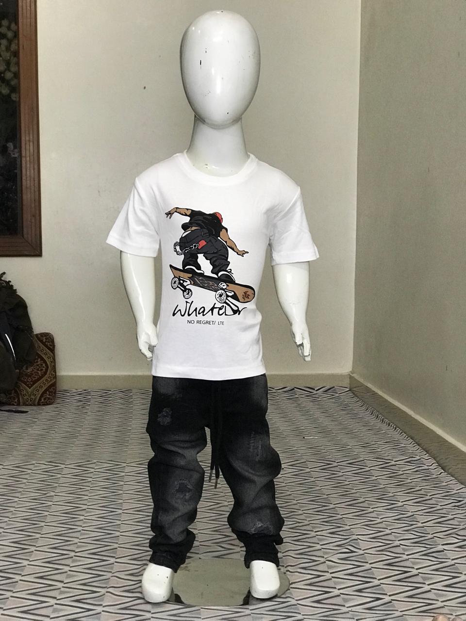 Boys Printed Cotton T-Shirt (6 Months to 3 Years) – Casual Summer Graphic Tee for Kids