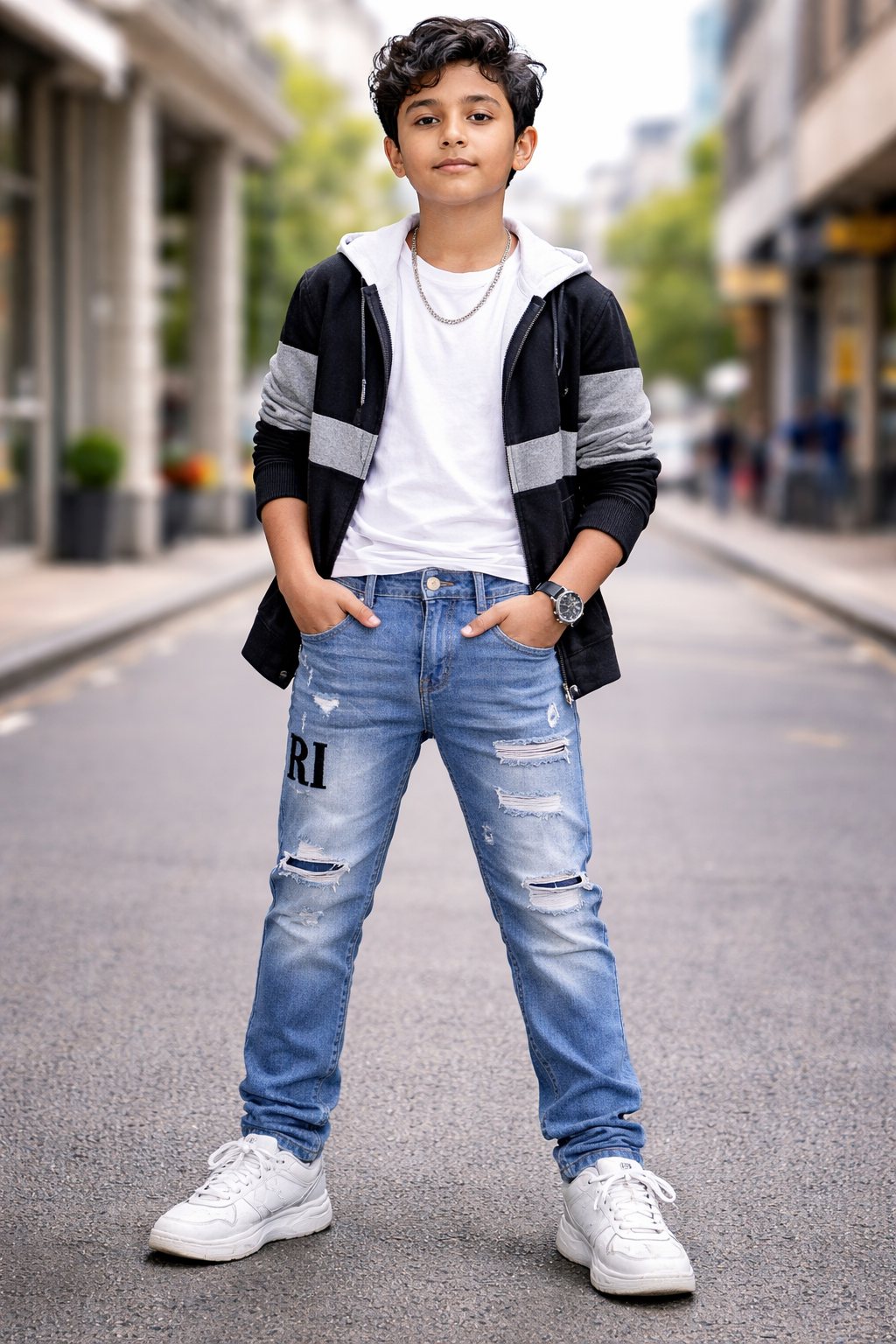 Blue Stretch Denim Jeans – Slim Fit Casual Wear (11 Oz)